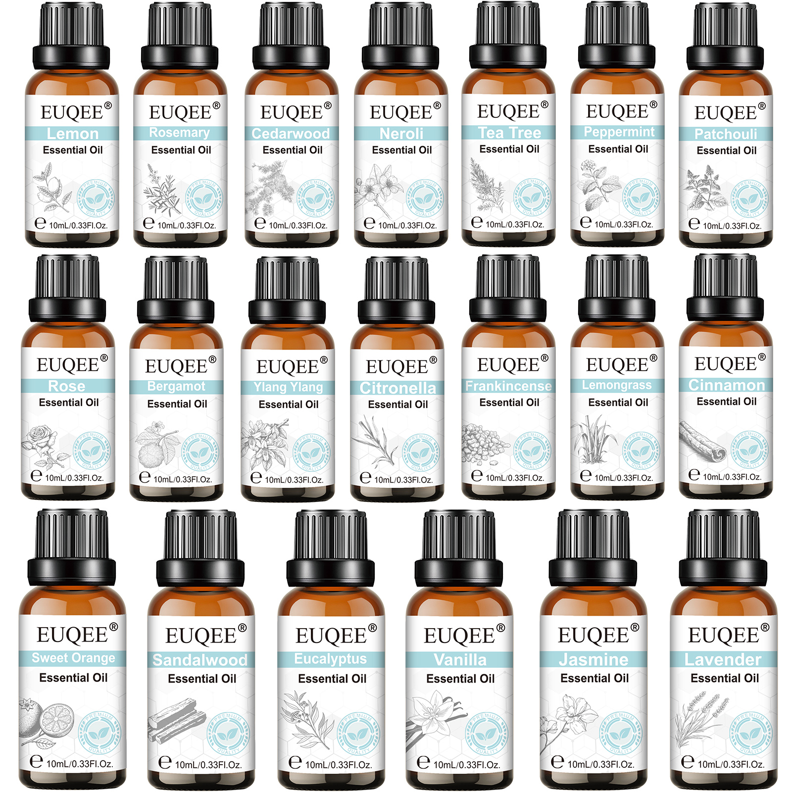 Sandalwood Perfume Oil - Euqee Essential Oil 10ml Pure Vanilla